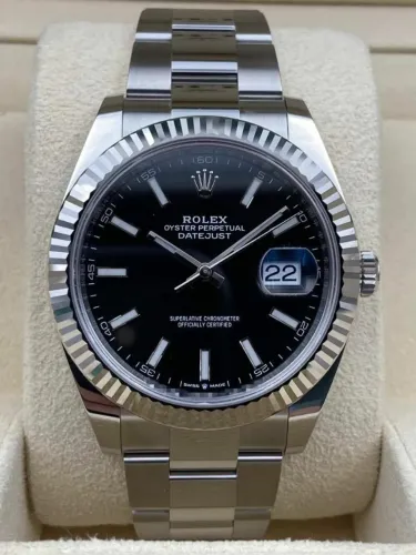 Rolex Date Just Black Oyster Eta 3035 Automático Premium