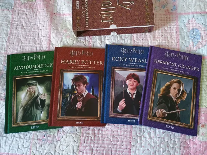 Box 4 livros Guia Cinematográfico Harry Potter Rony Hermione Dumbledore 