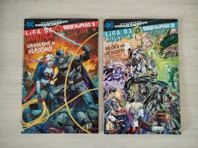 HQ Quadrinhos Liga da Justiça Vs. Esquadrão Suicida (completo em 2 Volumes)