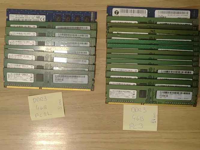 LOTE Memória RAM DDR3 4GB PC3 e PC3L