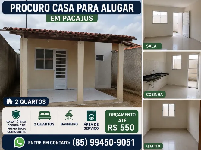Procurar se casa para aluga em Pacajus 