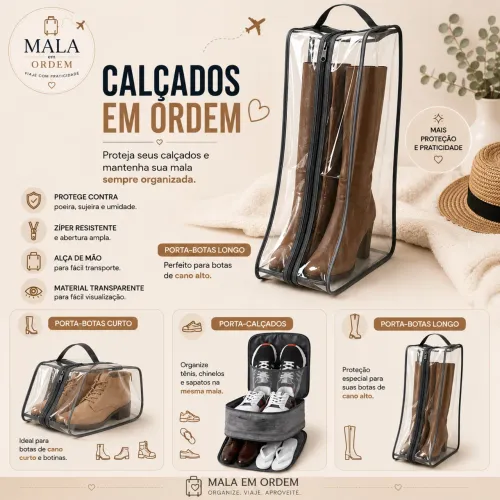 Kit Porta-Botas e Porta-Calçados para Viagem