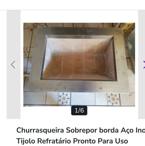 Churrasqueira Embutir Borda Inox Refratário Pronta Para o Uso 