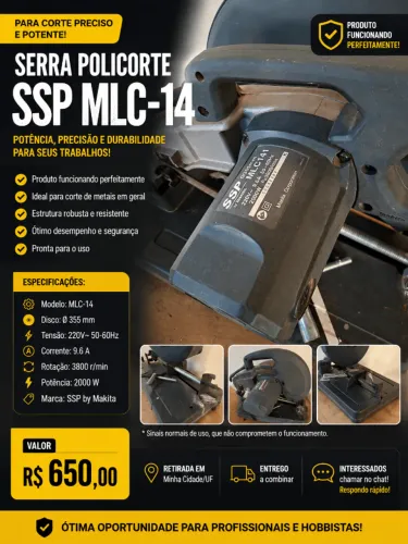 Policorte, Serra de Corte, Serra para Metal, Makita, SSP, MLC41, Serra Rápida, Ferramenta 