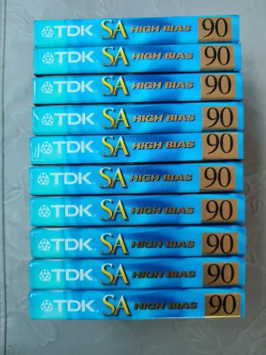 Fita cassete TDK SA 90 min lote 10 unidades virgens