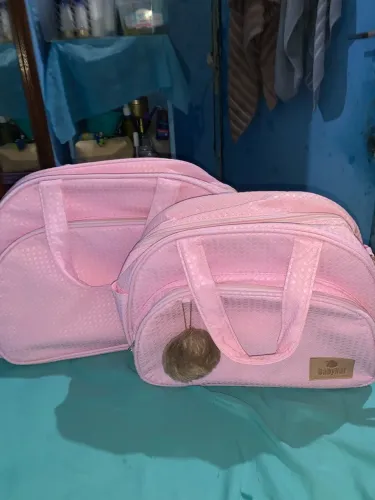 Kit Bolsa Maternidade Rosa (3 Peças) - Baby Nut | Usado Apenas 1 Vez