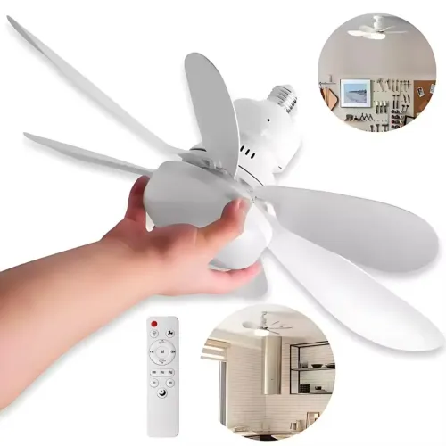 Ventilador de Teto Luz 60w Led 3 Tipos de Luz Controle Remoto Ventilador 6 Hélices