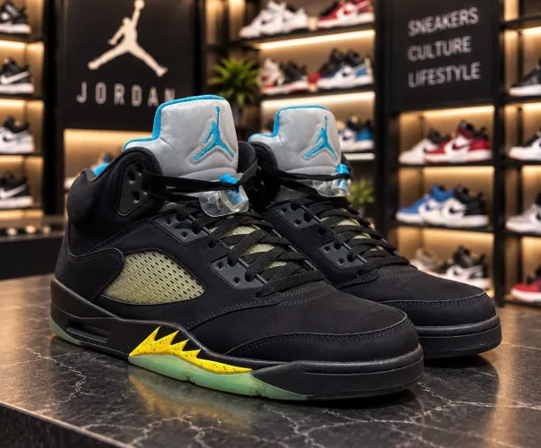 Tênis Jordan Retro 5 Aqua - Numero 42
