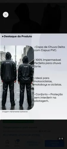 Capa de chuva motoboy