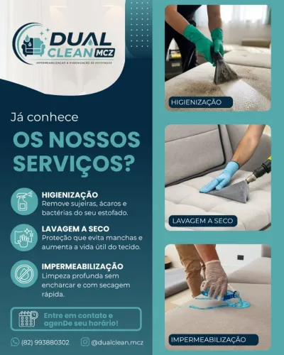 Higienização e impermeabilização de Estofados.