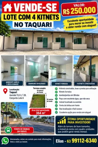 Lote com 4 kitnets no Taquari