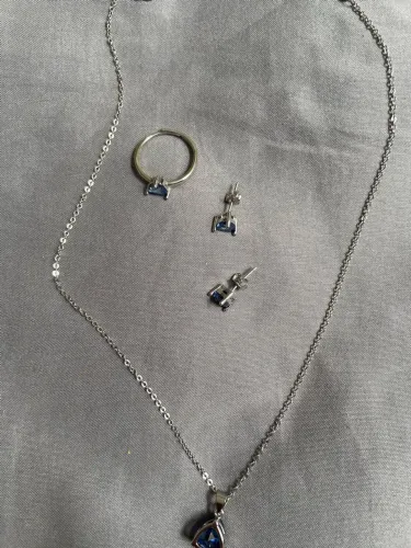Conjunto banhado a prata 925