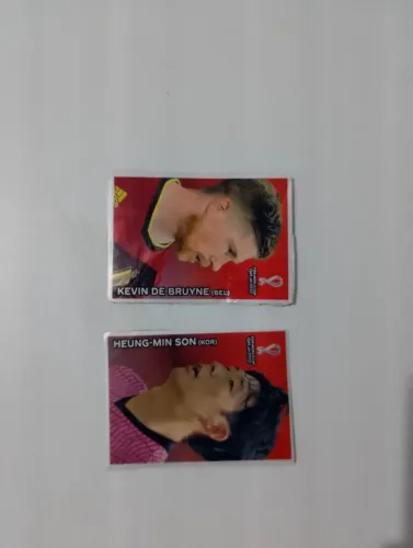 Cartas Coca-cola copa 2022 - Kevin de bruyne + heung-min son/coleção futebol