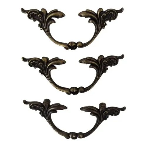 3 Puxadores P/ Gaveta Tipo Art Nouveau