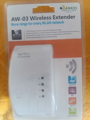 Repetidor de sinal wi-fi 300 mbps aw-03