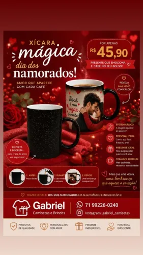 Caneca Mágica personalizada dia dos Namorados