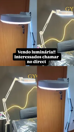 Luminária articulada com lupa