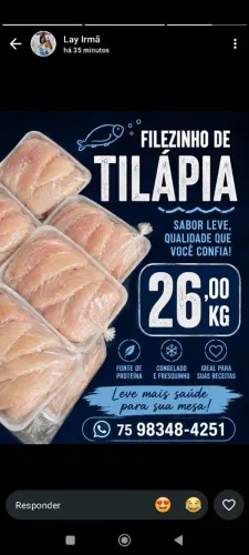 Filézinho de tilápia natural