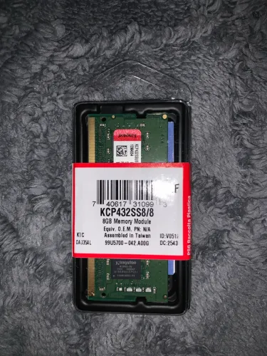 MEMORIA RAM KINGSTON NOTEBOOK 8GB DDR4 3200MHZ 1.2V KCP432SS8/8