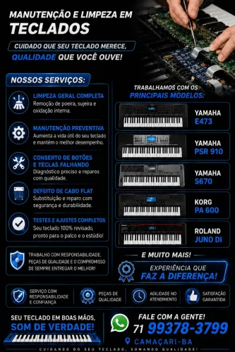 Conserto e manutenção em teclados musicais