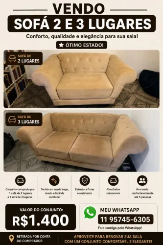 Sofa 2 e 3 lugares classico