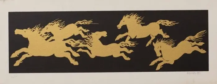 Fang - Serigrafia original de 20x50cm, exemplar 24/50. Sem moldura e assinado a lápis.