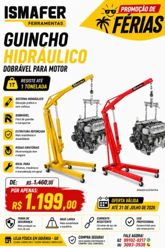 Guincho Hidráulico Dobrável 1 Ton Com Prolongador Com Rodas de Ferro Tipo Girafa Cor Verme