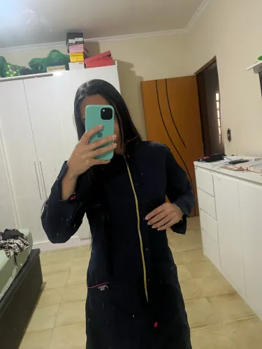 Jaleco com zíper( poliéster)
