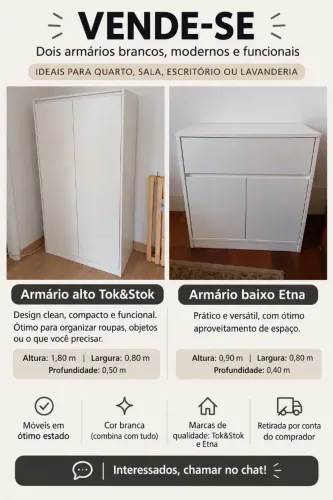 2 armários brancos