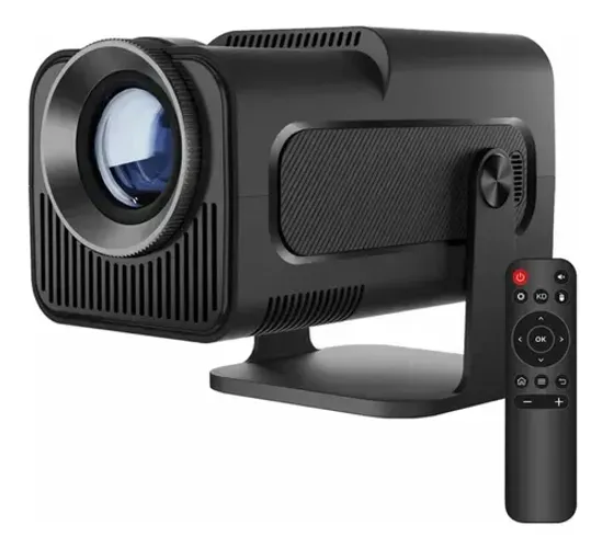 Projetor HY320 Smart TV Mini com Wi-Fi 6, 390 ANSI, Android | Preto | Novo Transforme qual
