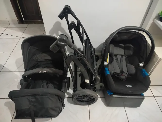 Carrinho de bebê Burigotto Convert + Bebê conforto Burigotto Touring X