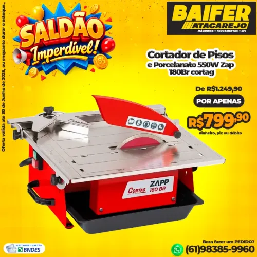 Cortador De Piso Porcelanato 550W Zap 180Br cortag