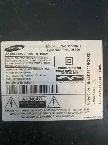 TV SAMSUNG UN40D5500RG display quebrado