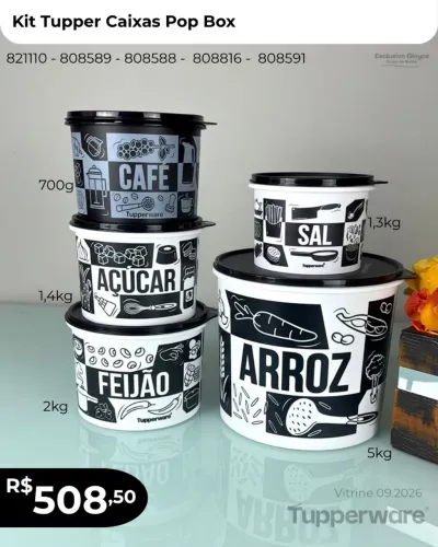 Kit Mantimentos Tupperware Linha Pop Box