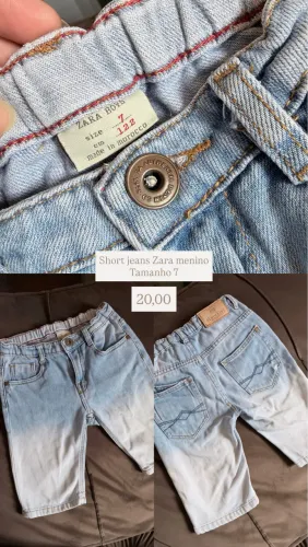 Short jeans ZARA menino 7 anos