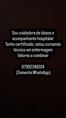 Cuidadora e acompanhante hospitalar