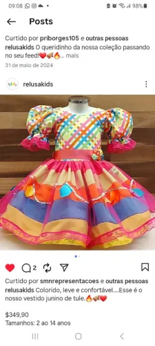 Vestido festa junina 4/6 anos