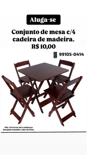 Aluga-se conjuntos mesas de madeira