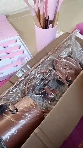 KIT ACESSÓRIOS PARA BANHEIRO 5 PEÇAS COR ROSE GOLD EM AÇO INOXIDÁVEL