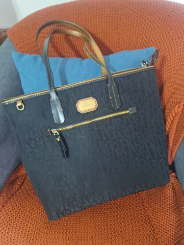 Bolsa Victor Hugo preta Jacquard