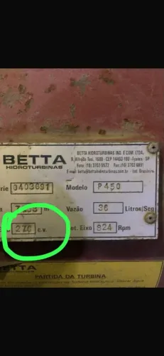 TURBINA BETTA PELTRON, BAIXA VAZÃO, 25 KVA, COM GERADOR BRUSHELLES!