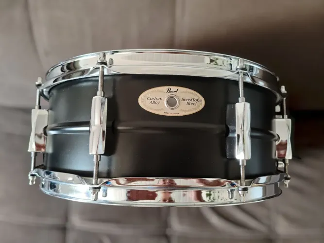 Caixa Pearl Sensitone Matte Black Steel 14x5,5 + Bag - Impecável 