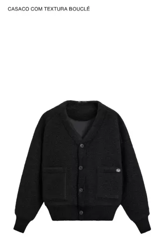 CARDIGAN COM TEXTURA BOUCLÉ ZARA