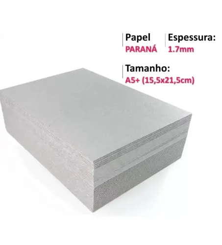 Papelão Paraná 1,7mm - 75 Placas Capa Agenda A5+