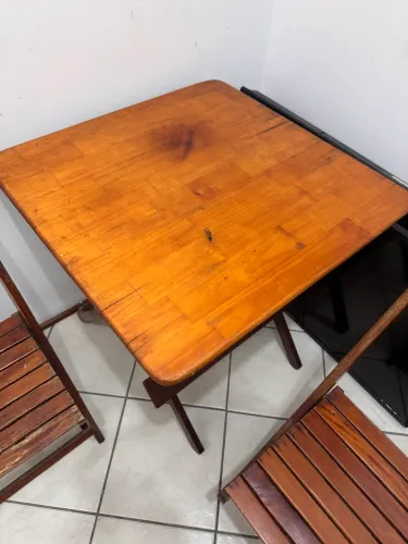 MESA MADEIRA REFORÇADA 2 CADEIRAS 