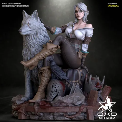 Estátua Ciri The Witcher 3 - Edição de Colecionador em Resina