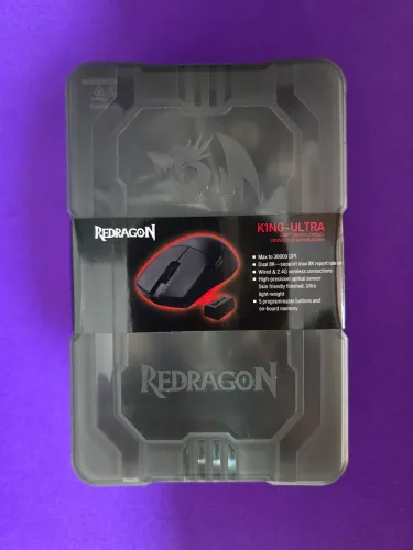 Mouse Gamer Redragon King Ultra Preto M916-ULT 8K - Novo Lacrado