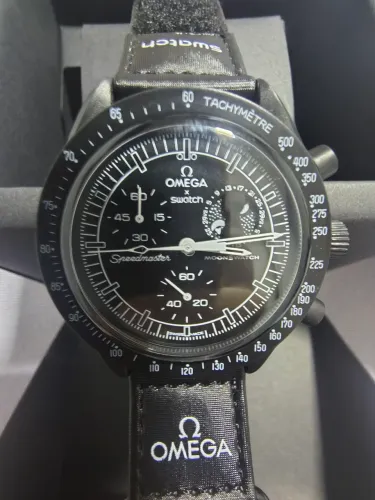 Relógio omega Swatch moonswatch preto original na tag