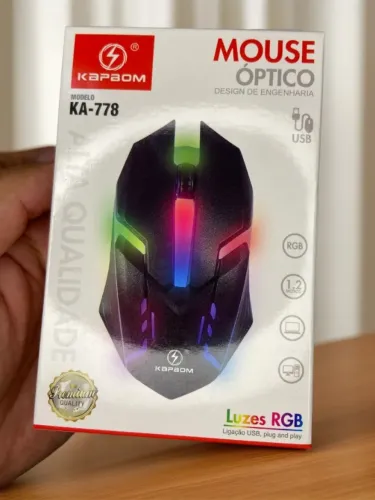 Mouse Óptico Gamer com Fio Led RGB KA-778 Kapbom an5