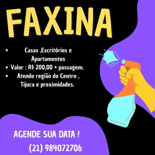 Faço faxina.